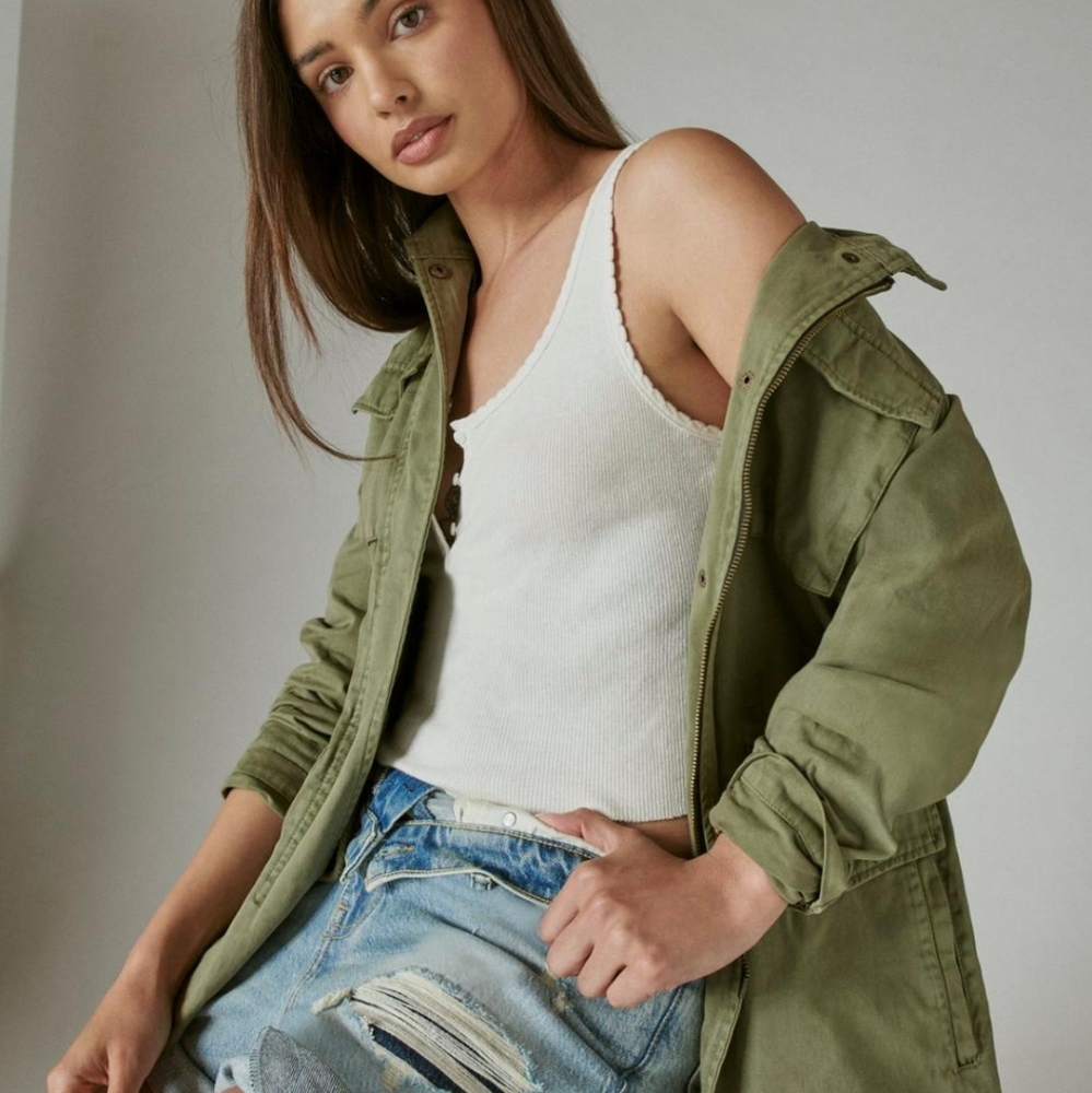 Lucky brand olive green light weight jacket